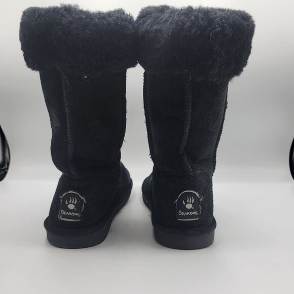 Bearpaw Black Suede Fur Lined Winter Boots Womens Size 6 Warm & Stylish - Picture 4 of 12